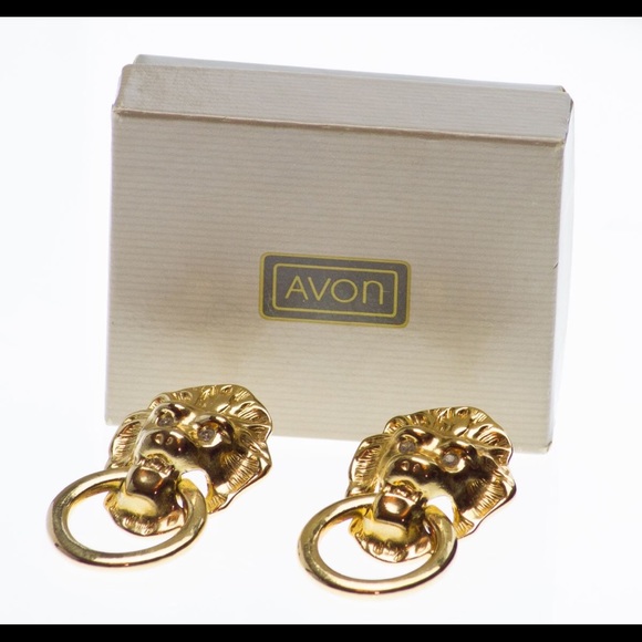 ✨ VINTAGE KJL Lion's Head Doorknocker Earrings 🌟 - Picture 9 of 16